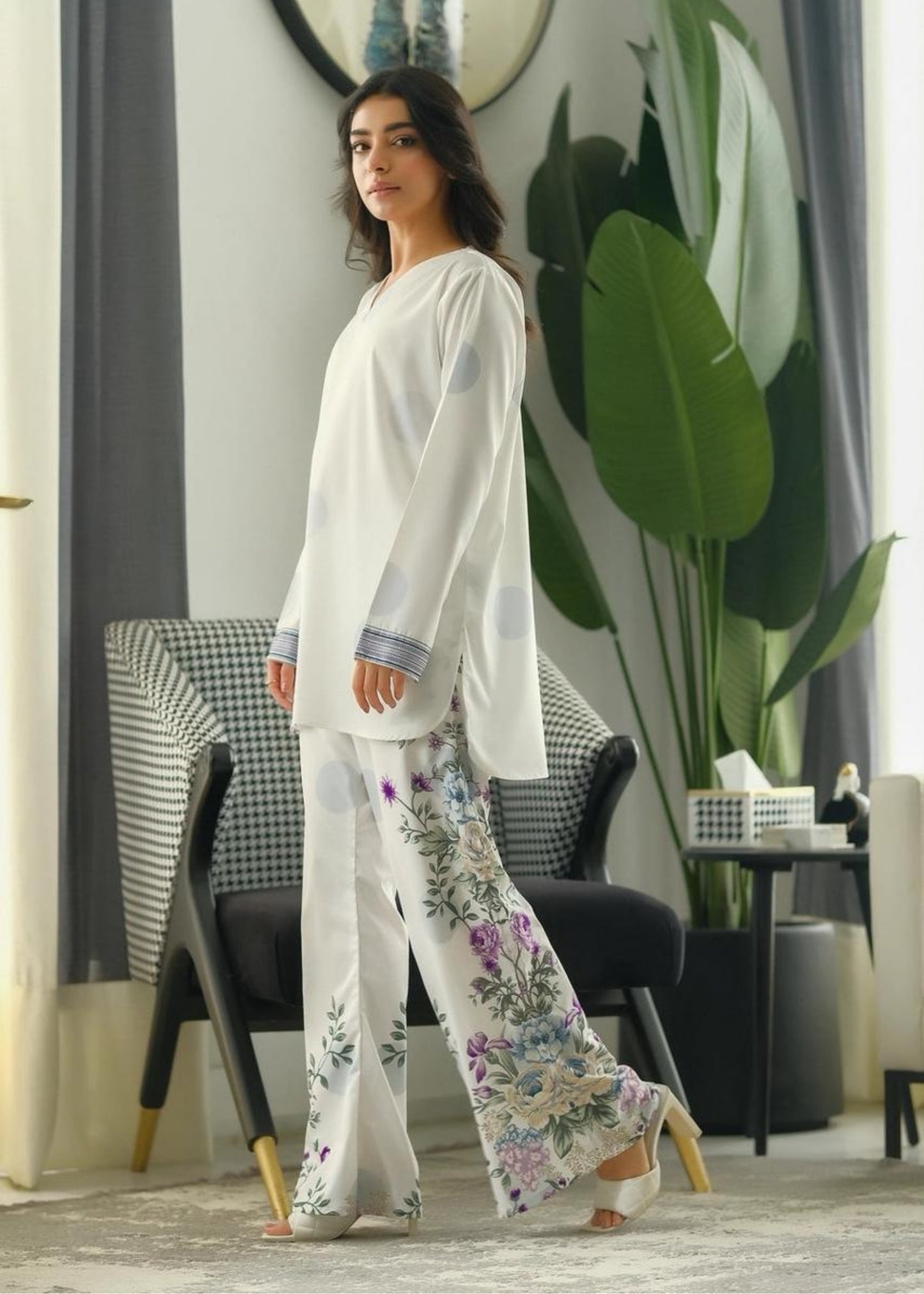Moonlit Flora – 2-Piece Co-ord Set (Stitched)