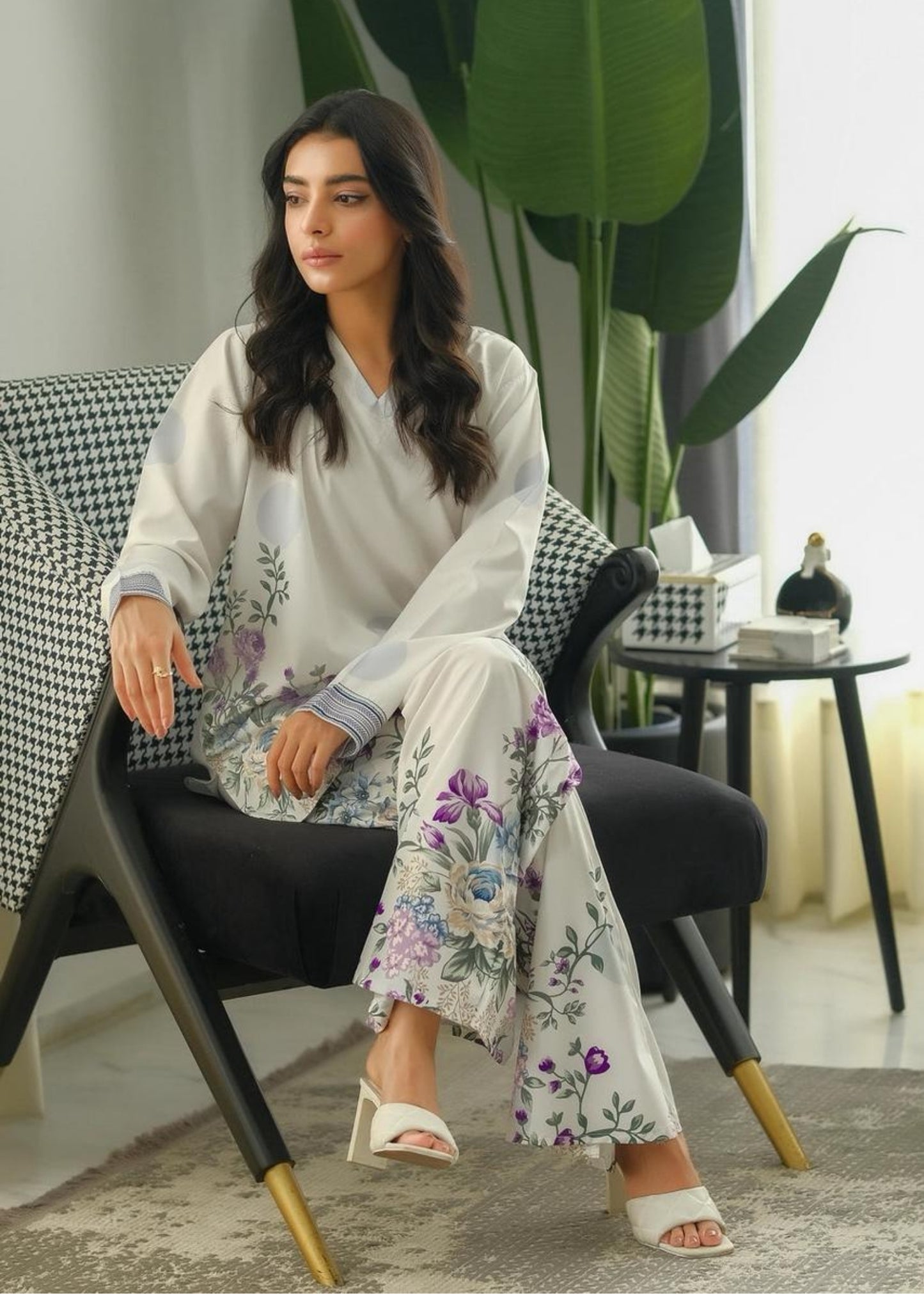 Moonlit Flora – 2-Piece Co-ord Set (Stitched)