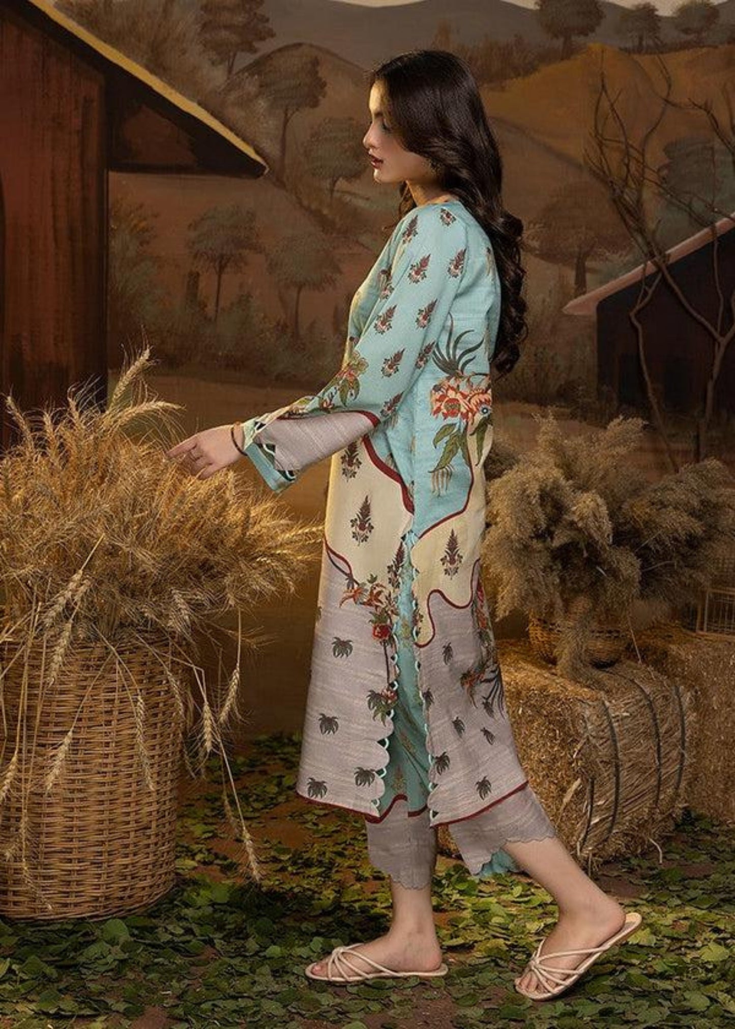 Sky Dusk 2-Piece Printed Suit (Stitched)