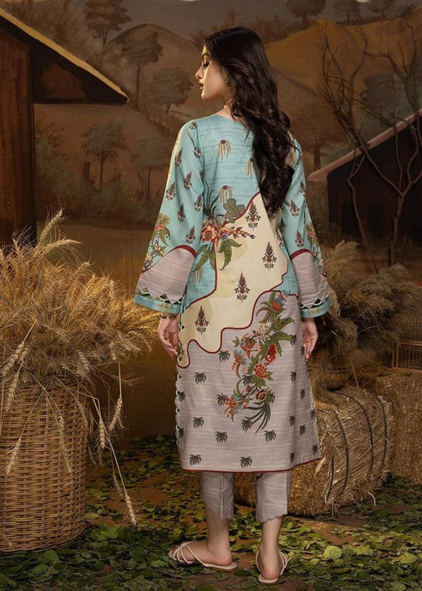 Sky Dusk 2-Piece Printed Suit (Stitched)