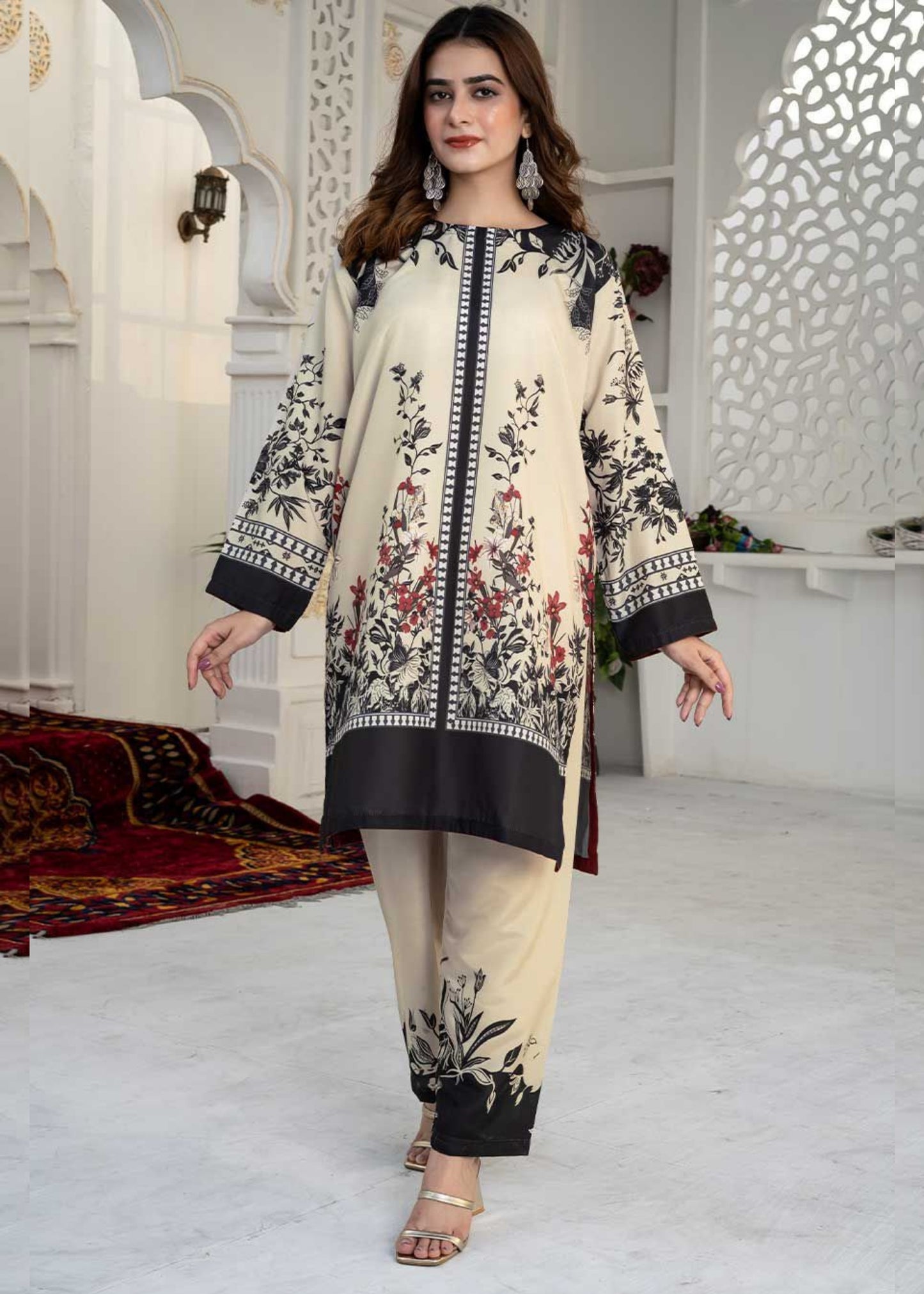 Zeenat Beige 2-Piece Suit (Stitched)