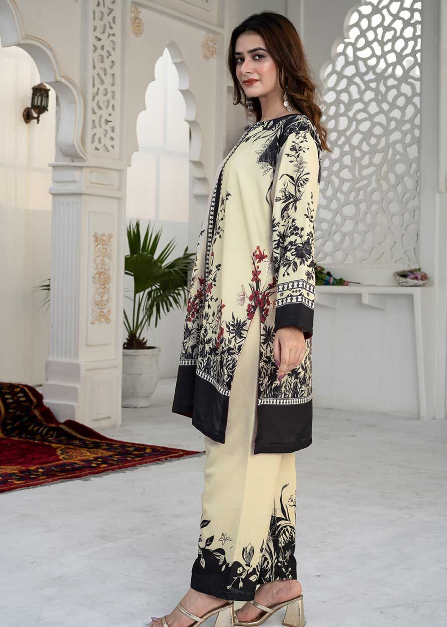 Zeenat Beige 2-Piece Suit (Stitched)